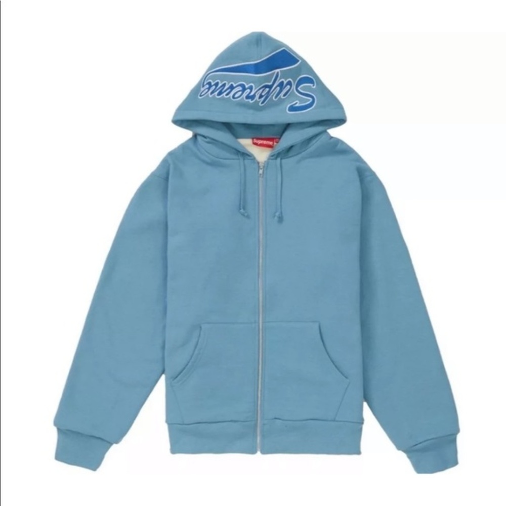 Supreme thermal zip up sweatshirt Dusty Blue sze M